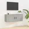 Image de vidaXL Meuble TV mural Gris béton 100x34,5x40 cm