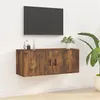 Image de vidaXL Meuble TV mural Chêne fumé 100x34,5x40 cm
