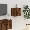 Image de vidaXL Meuble TV mural Chêne fumé 40x34,5x40 cm816650