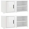 Image de vidaXL Meubles TV 2 pcs Blanc brillant 80x31,5x36 cm Bois d'ingÃ©nierie