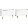Image de vidaXL Vidaxl Tables D'appoint 2 Pcs Blanc 50x46x35 Cm Bois D'ingénierie