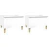 Image de vidaXL Vidaxl Tables D'appoint 2pcs Blanc Brillant 50x46x35cm Bois Ingénierie