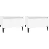 Image de vidaXL Tables d'appoint 2 pcs Blanc 50x46x35 cm Bois d'ingÃ©nierie