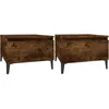 Image de vidaXL Vidaxl Tables D'appoint 2 Pcs Chêne Fumé 50x46x35 Cm Bois Ingénierie