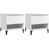 Image de vidaXL vidaXL Tables d'appoint 2pcs Blanc brillant 50x46x50cm Bois ingénierie
