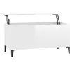 Image de vidaXL Vidaxl Table Basse Blanc Brillant 90x44,5x45 Cm Bois D'ingénierie
