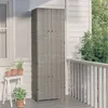 Image de vidaXL Armoire de rangement jardin Gris 59x40x180 cm Résine tressée319873