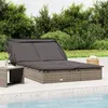 Image de vidaXL Transat 2 places avec toit pliable gris 213x118x97 cm319651