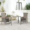 Image de vidaXL Chaises de jardin avec coussins lot de 2 Résine tressée Gris319526