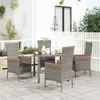 Image de vidaXL Chaises de jardin avec coussins lot de 4 Résine tressée Gris319528
