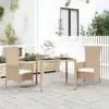 Image de vidaXL Table de jardin plateau en verre Résine tressée verre trempé319550