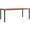 Image de Table De Jardin Plateau En Bois Noir RÃ©sine TressÃ©e Bois Massif
