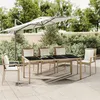 Image de vidaXL Table de jardin plateau en verre Résine tressée verre trempé319556