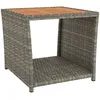 Image de Vidaxl Table Ã ThÃ© Et Dessus En Bois Gris RÃ©sine TressÃ©e Acacia Massif