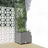 Image de vidaXL Jardinière avec treillis Gris clair 40x40x136 cm PP153270