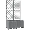 Image de Vidaxl JardiniÃ¨re Avec Treillis Gris Clair 80x40x136 Cm Pp