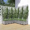 Image de vidaXL Jardinière avec treillis Gris clair 120x120x121,5 cm PP