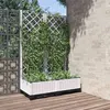 Image de vidaXL Jardinière avec treillis Blanc 80x40x121,5 cm PP