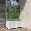 Image de vidaXL Jardinière avec treillis Blanc 80x40x136 cm PP153282