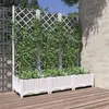 Image de vidaXL Jardinière avec treillis Blanc 120x40x121,5 cm PP153283
