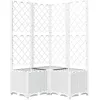 Image de Vidaxl JardiniÃ¨re Avec Treillis Blanc 80x80x136 Cm Pp