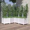 Image de vidaXL Vidaxl Jardinière Avec Treillis Blanc 120x120x136 Cm Pp