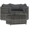 Image de Salon De Jardin 4 Pcs Avec Coussins Gris RÃ©sine TressÃ©e