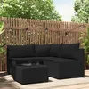 Image de vidaXL Salon de jardin 4 pcs avec coussins Noir Résine tressée319781