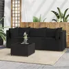 Image de vidaXL Salon de jardin 4 pcs avec coussins Noir Résine tressée319783