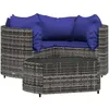 Image de vidaXL Salon de jardin 4 pcs avec coussins Gris Résine tressée319856