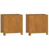 Image de Vidaxl JardiniÃ¨res Avec Pieds 2 Pcs Gris 42x40x43 Cm Acier Corten