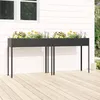 Image de vidaXL Jardinières 2 pcs Anthracite Acier galvanisé3154237