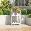 Image de vidaXL Jardinière avec étagère Blanc 54x34,5x81 cm Bois massif de pin823753