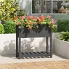 Image de vidaXL Jardinière avec étagère Gris 82,5x34,5x81 cm Bois massif de pin823761