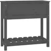Image de Vidaxl JardiniÃ¨re Avec ÃtagÃ¨re Gris 82,5x34,5x81 Cm Bois Massif De Pin