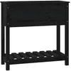 Image de Vidaxl JardiniÃ¨re Avec ÃtagÃ¨re Noir 82,5x34,5x81 Cm Bois Massif De Pin