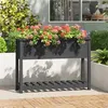 Image de vidaXL Jardinière avec étagère Gris 111,5x34,5x81cm Bois massif de pin823768