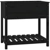 Image de Vidaxl JardiniÃ¨re Avec ÃtagÃ¨re Noir 82,5x54x81 Cm Bois Massif De Pin