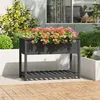 Image de vidaXL Jardinière avec étagère Gris 111,5x54x81 cm Bois massif de pin823789