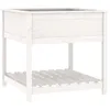Image de Vidaxl JardiniÃ¨re Avec ÃtagÃ¨re Blanc 82,5x82,5x81cm Bois Massif De Pin