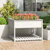 Image de vidaXL Jardinière et étagère Blanc 111,5x111,5x81cm Bois massif de pin823802