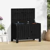 Image de vidaXL Boîte de rangement de jardin Noir 76x42,5x54 cm Bois massif pin823826