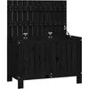 Image de vidaXL Vidaxl Boîte De Rangement De Jardin Noir 76x42,5x54 Cm Bois Massif Pin