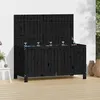 Image de vidaXL Boîte de rangement de jardin Noir 121x55x64 cm Bois massif pin823847