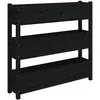 Image de Vidaxl JardiniÃ¨re Noir 112x25x104,5 Cm Bois Massif De Pin