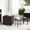 Image de vidaXL Vidaxl Tables D'appoint 3 Pcs Marron Résine Tressée