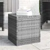 Image de vidaXL Table d'appoint gris 40x37x40,5 cm poly rotin et verre trempé