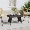 Image de vidaXL Table d'appoint pliable noir 60x40x38 cm résine tressée