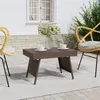 Image de vidaXL Table d'appoint pliable marron 60x40x38 cm résine tressée319409