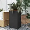 Image de vidaXL Jardinière noir 40x40x80 cm résine tressée319415